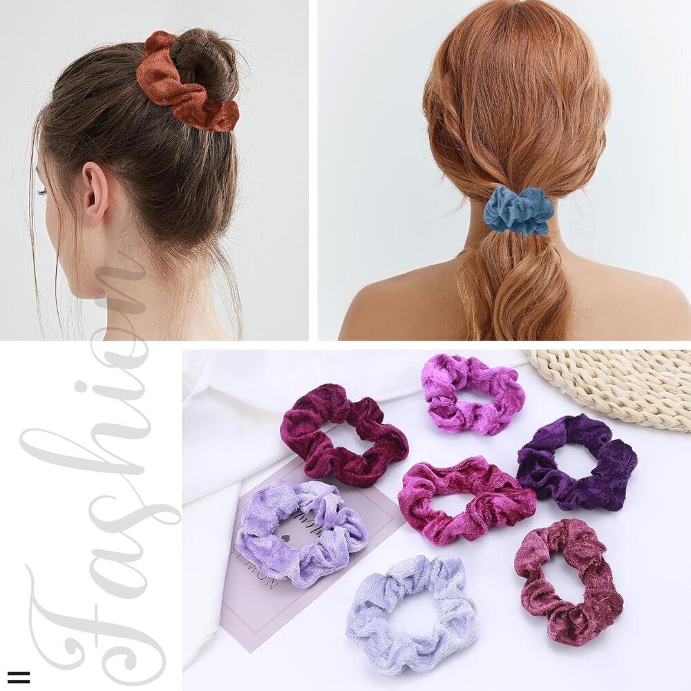 Ultimate 75-Piece Velvet Scrunchies Set - Stylish & Gentle on Hair - Great Gift - Picture 5 of 7